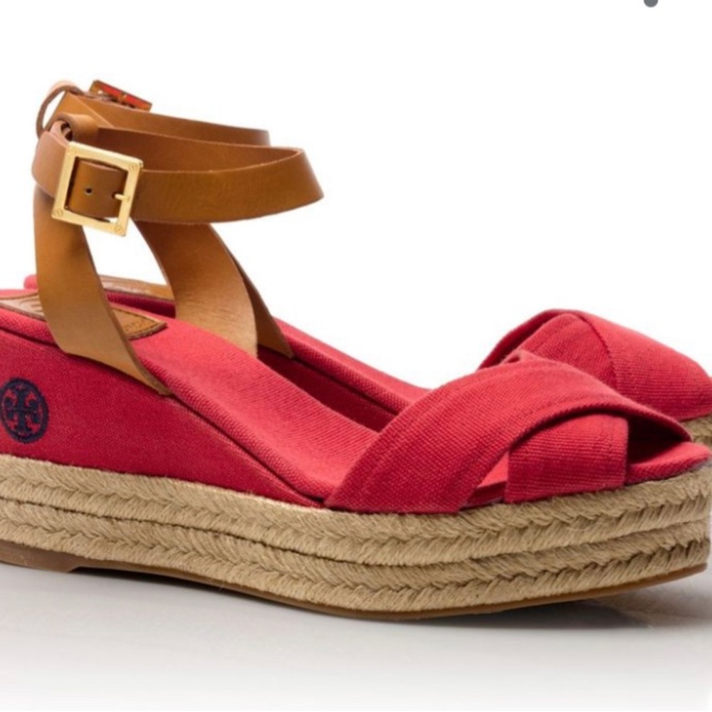 Tory Burch Red Karissa Espadrilles Size 7.5
